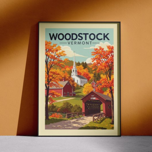 Vintage Woodstock Vermont ポスター