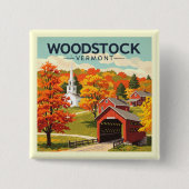 Vintage Woodstock Vermont 缶バッジ (正面)