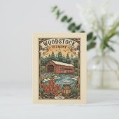Vintage Woodstock Vermont Travel ポストカード (スタンド正面)