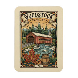 Vintage Woodstock Vermont Travel マグネット