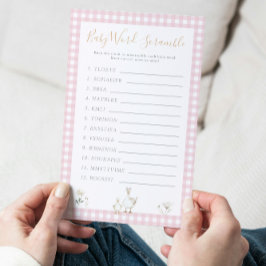 Vintage Word Scramble Game Goose Baby Shower チラシ