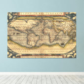 Vintage World Map キャンバスプリント (インサイチュ (ウッドフロア))