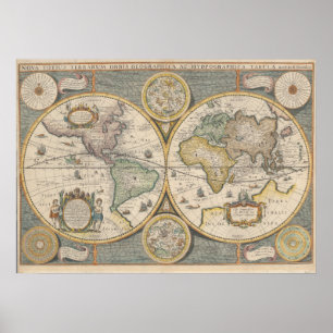 Vintage World Map ポスター