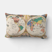 Vintage World Map Lumbar Pillow ランバークッション (裏面)
