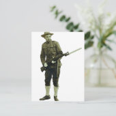 Vintage World War One Doughboy Soldier ポストカード (スタンド正面)