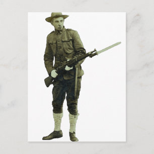 Vintage World War One Doughboy Soldier ポストカード