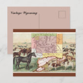 Vintage Wyoming Map ポストカード (正面/裏面)