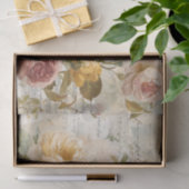 Vintage Yellow and Pink Roses 薄葉紙 (ギフト)