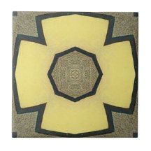 Vintage Yellow Geometric Symmetrical Flower