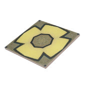 Vintage Yellow Geometric Symmetrical Flower タイル (側面)