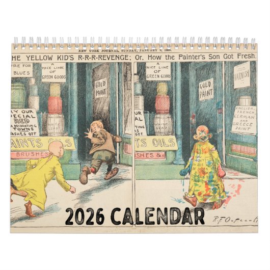 Vintage Yellow Kid 2026 Wall Calendar カレンダー (カバー)