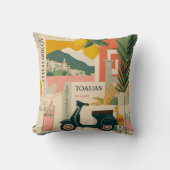 Vintage Yellow Mediterranean Lemons Italian Coast  クッション (正面)