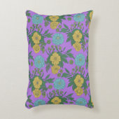 Vintage Yellow & Mint Flowers" アクセントクッション (正面(垂直))