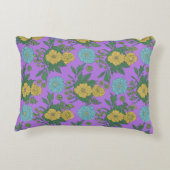 Vintage Yellow & Mint Flowers" アクセントクッション (裏面)