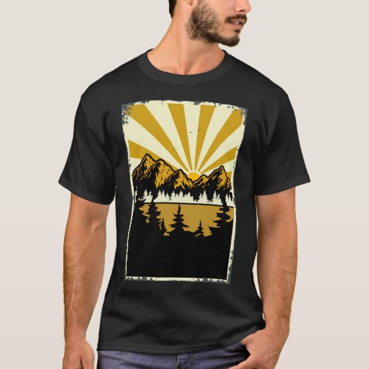 Vintage Yellow Mountains Tシャツ (正面)