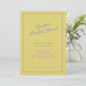 Vintage Yellow Scalloped Doodle Bridal Shower 招待状 (スタンド正面)