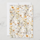 Vintage Yellow Wildflowers Bridal Shower 招待状 (裏面)
