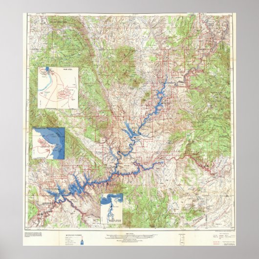 Vintage Yellowstone Grand Canyon Map 1969 ポスター (正面)