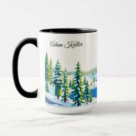 Vintage Yellowstone National Park Winter Forest マグカップ