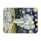 Vintage Yellowstone Old Faithful Van Gogh Style マグネット (横)