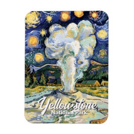 Vintage Yellowstone Old Faithful Van Gogh Style マグネット
