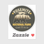 Vintage Yosemite Bear Forest Graphic シール (シート)
