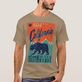 Vintage Yosemite California Home Of The Grizzly Be Tシャツ