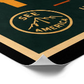 Vintage Yosemite National Park ポスター (角)