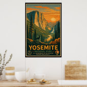 Vintage Yosemite National Park ポスター (キッチン)