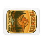 Vintage Yosemite National Park Retro Half Dome マグネット (横)
