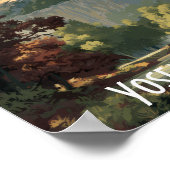 Vintage Yosemite National Park River Retro Hiking ポスター (角)