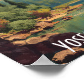 Vintage Yosemite National Park Valley River View ポスター (角)