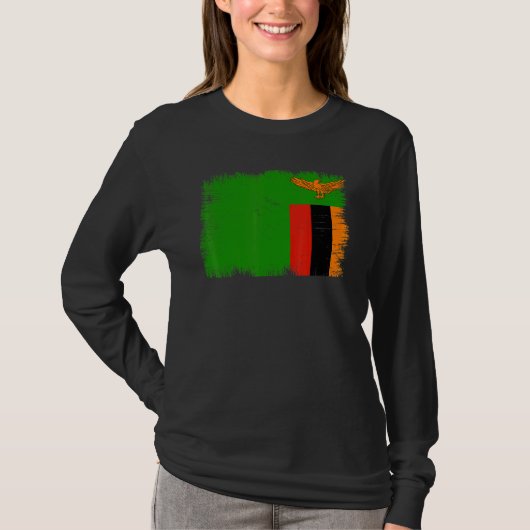 Vintage Zambia Flag Zambian Independence Day Tシャツ (正面)