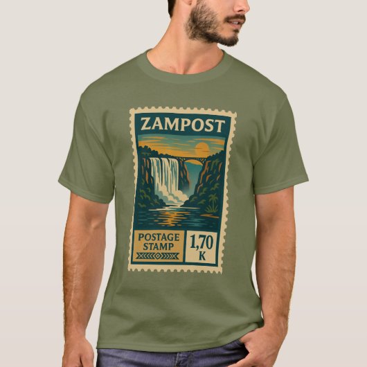 Vintage Zambia Postage Stamp Tシャツ (正面)