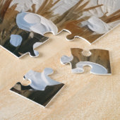 Vintage Zebra in Snowy Christmas Field ジグソーパズル (側面)