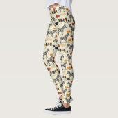 Vintage Zebra Pattern Rustic Boho Safari Print レギンス (左)