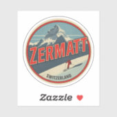 Vintage ZERMATT ski Switzerland nature gifts シール (シート)