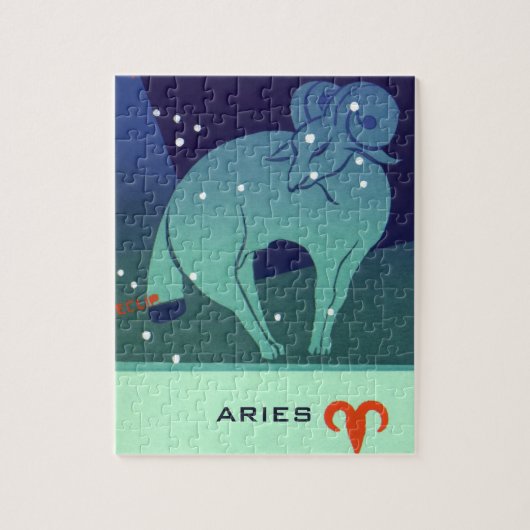 Vintage Zodiac, Astrology Aries Ram Constellation ジグソーパズル (縦)