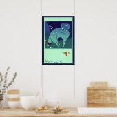 Vintage Zodiac, Astrology Aries Ram Constellation ポスター (キッチン)