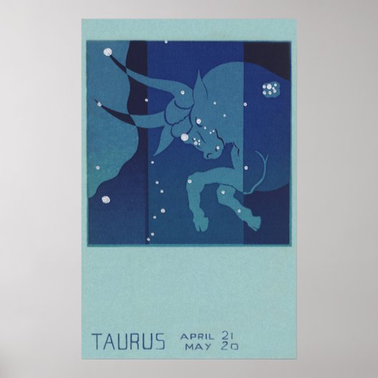 Vintage Zodiac Astrology, Taurus Constellation ポスター (正面)