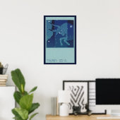 Vintage Zodiac Astrology, Taurus Constellation ポスター (ホームオフィス)