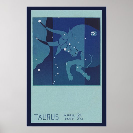 Vintage Zodiac Astrology, Taurus Constellation ポスター (正面)