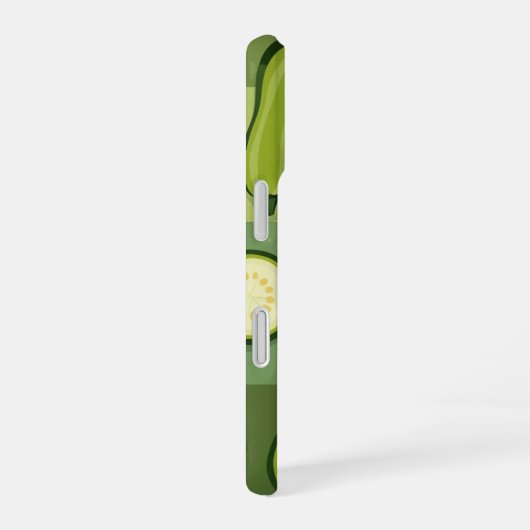 Vintage Zucchini Pattern iPhone 16ケース (右側面)