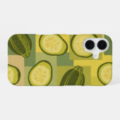 Vintage Zucchini Slice Pattern iPhone 16ケース (裏面横)