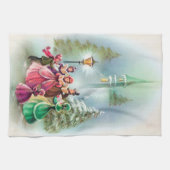 VintageChristmasの聖歌隊の台所タオル キッチンタオル (横)