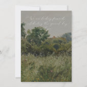 VintageField、葉のリース、ファインアート 招待状 (裏面)