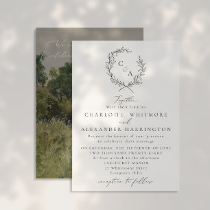 VintageField、葉のリース、ファインアート 招待状