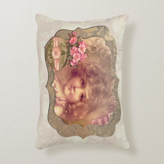 VintageGirlフレームソフトフローラ アクセントクッション (正面(垂直))