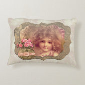VintageGirlフレームソフトフローラ アクセントクッション (裏面)