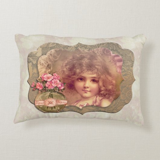 VintageGirlフレームソフトフローラ アクセントクッション (裏面)
